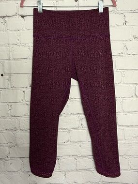 Lululemon Transcend Crop Leggings Irregular Spacebone Regal Plum size 8